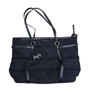 Radley London Puffer Quilted tote Bag Women's Navy Blue Dog Charm Modern Shoulde
